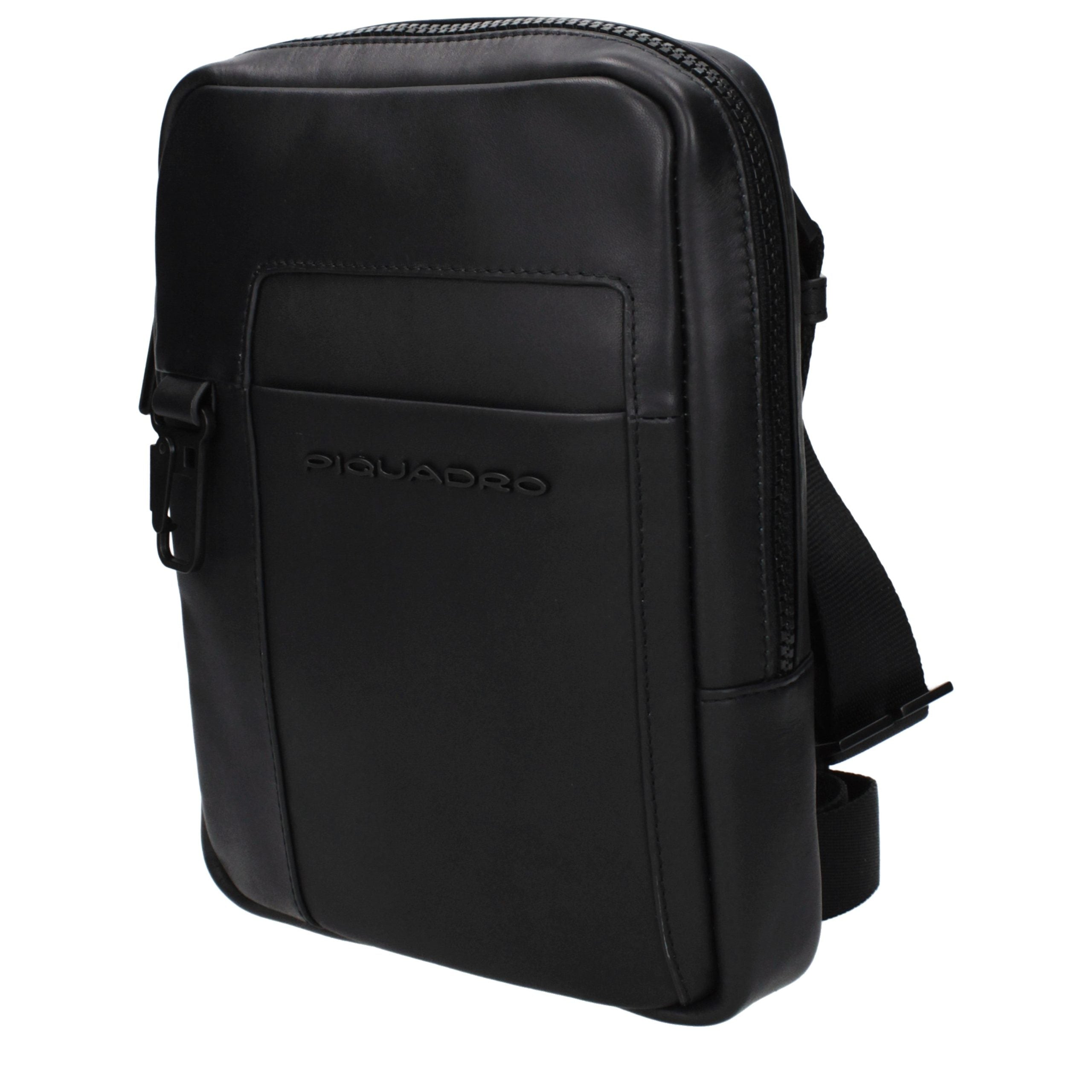 Piquadro Black Leather Crossbody Bag Piquadro