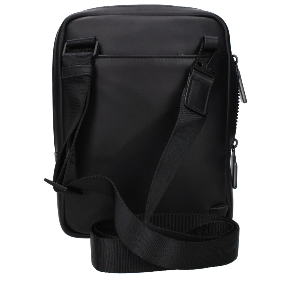 Piquadro Black Leather Crossbody Bag Piquadro