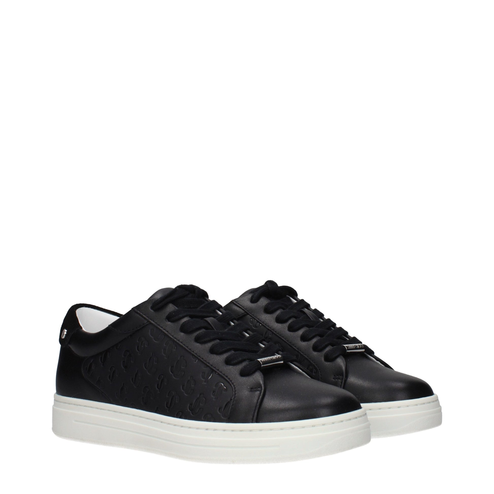 Jimmy Choo Black Leather Low Top Sneakers Jimmy Choo