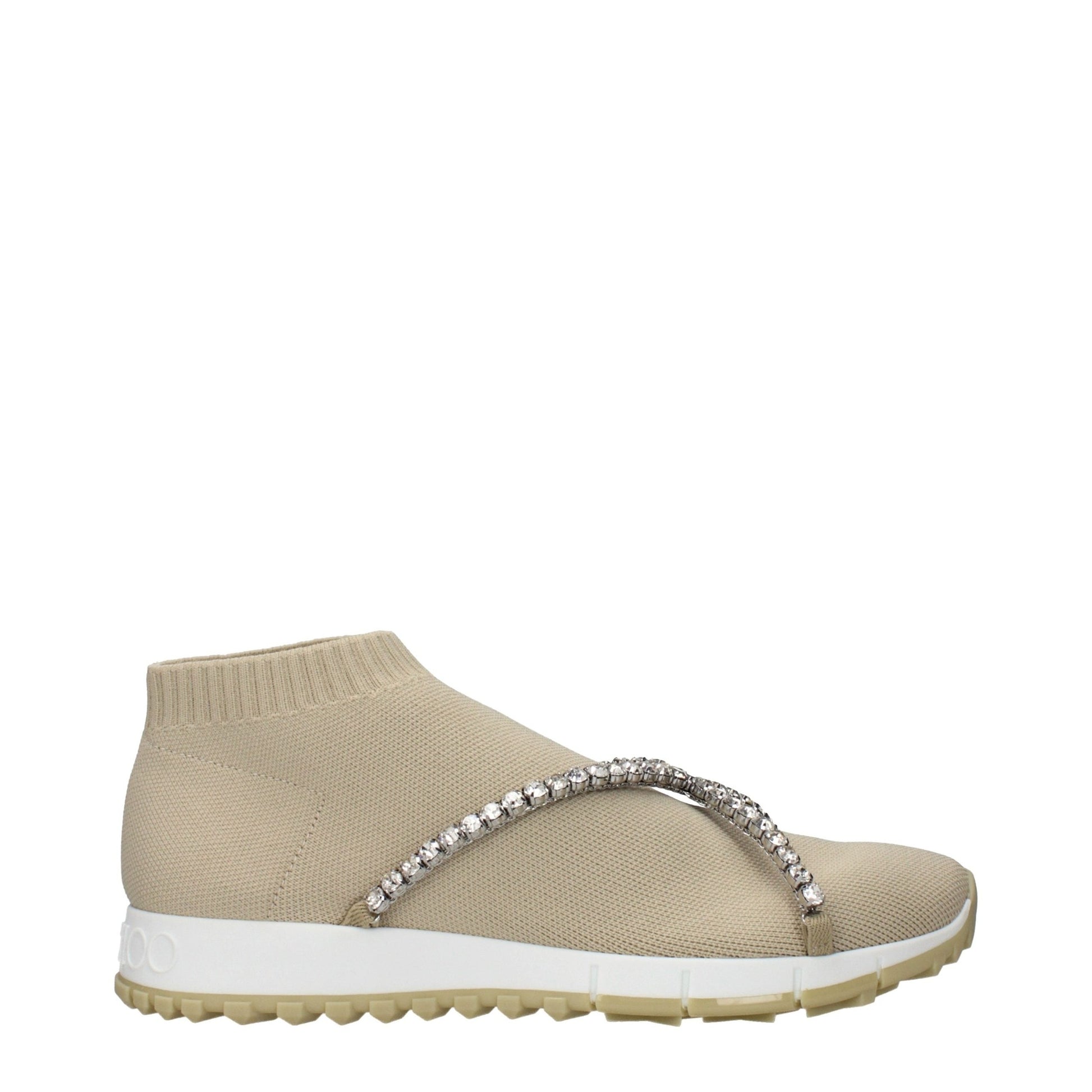 Jimmy Choo Beige Fabric Slip-On Loafers Jimmy Choo