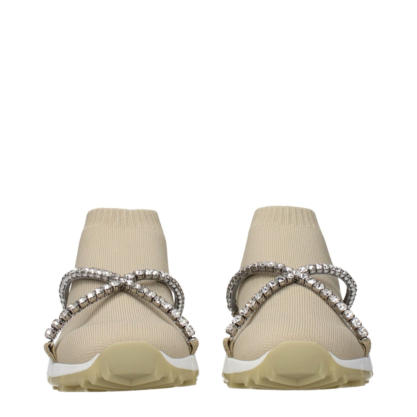 Jimmy Choo Beige Fabric Slip-On Loafers Jimmy Choo