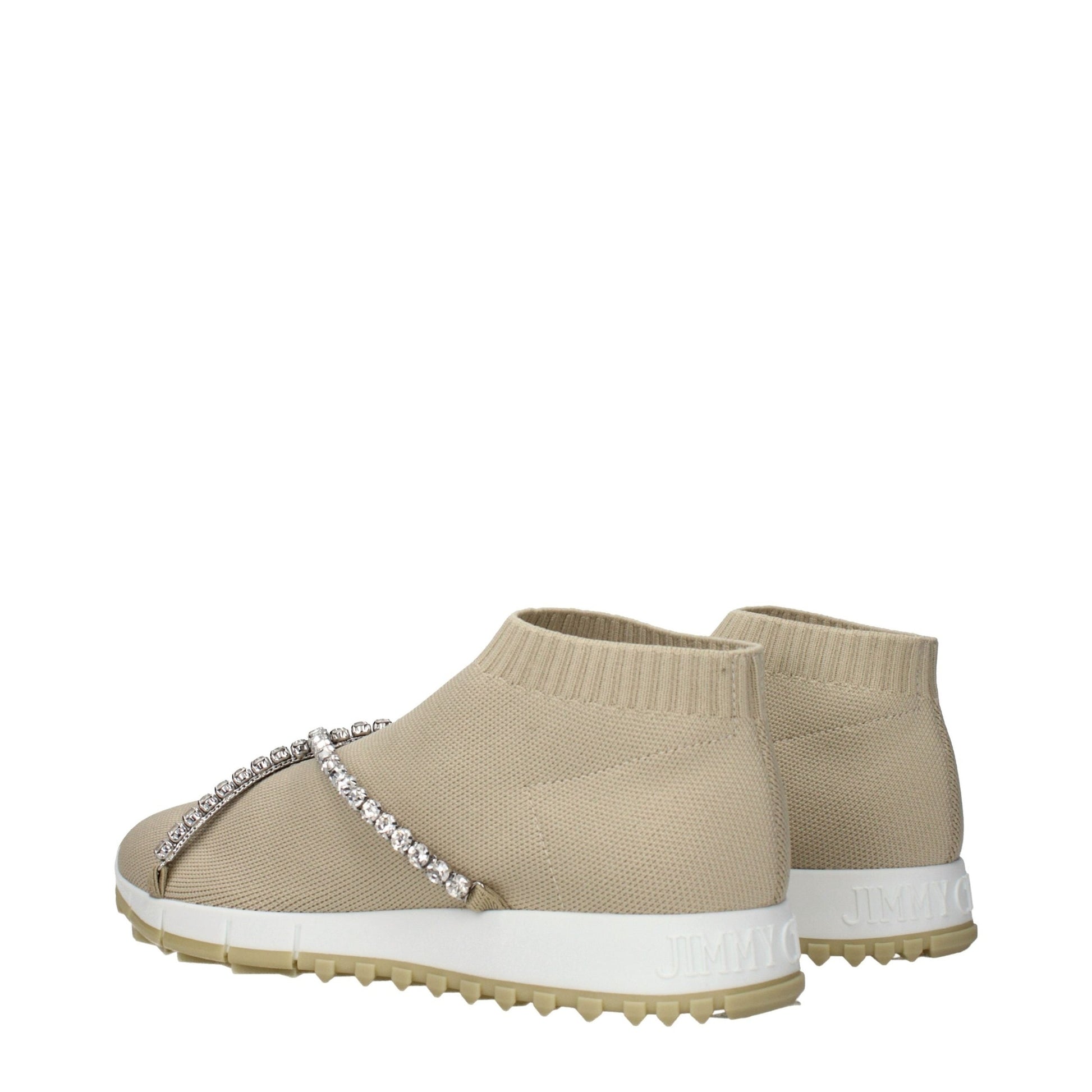 Jimmy Choo Beige Fabric Slip-On Loafers Jimmy Choo