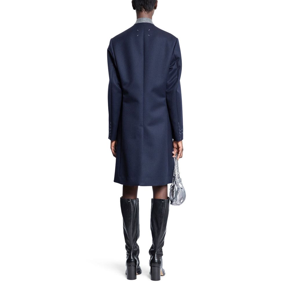 Maison Margiela Blue Wool Coat Maison Margiela