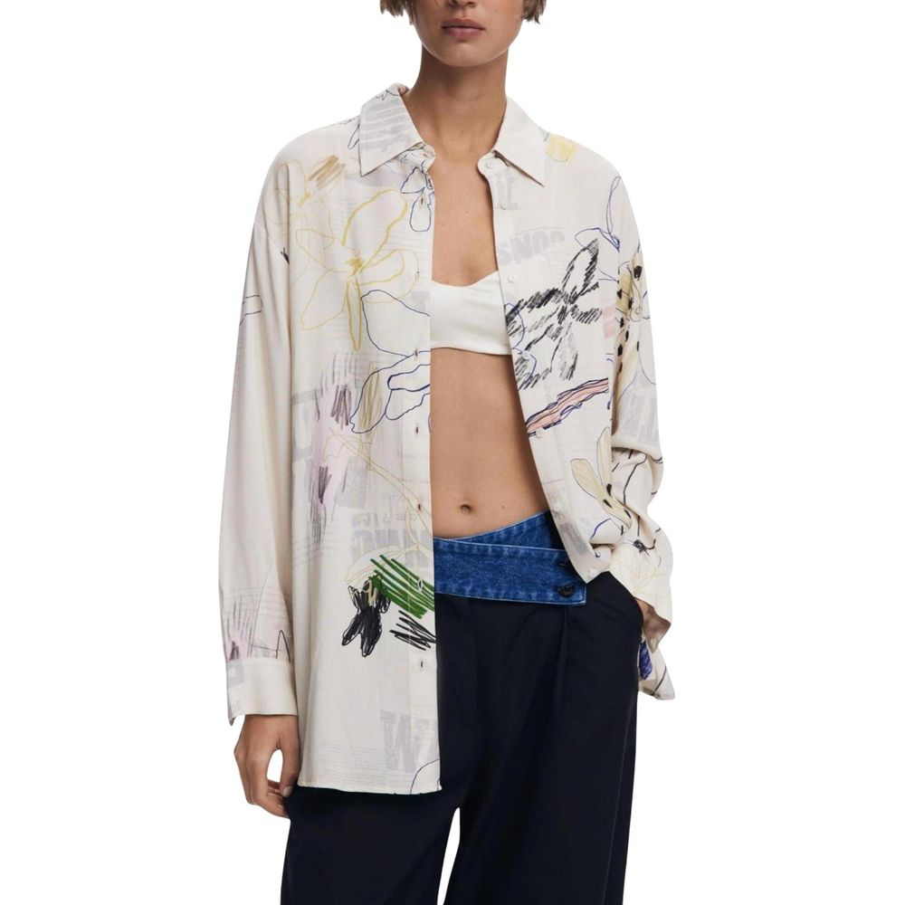 Desigual Beige Viscose Blouse Desigual