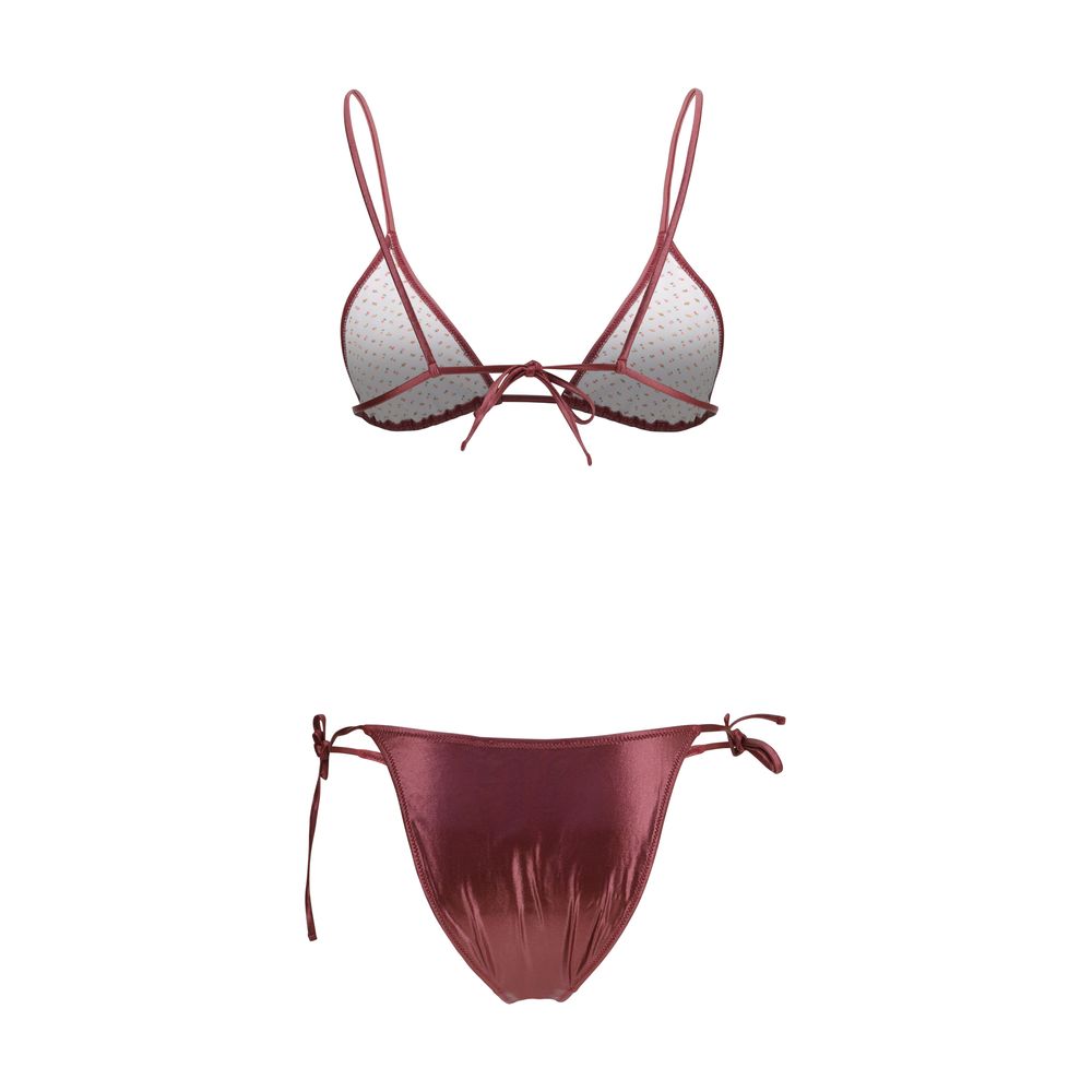 Kristina Ti Bordeaux polyamide bikini top with adjustable straps and underwire, displayed on a white background.