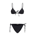 Kristina Ti black polyester bikini top with adjustable straps, featuring a sleek and modern design for swimwear fashion.