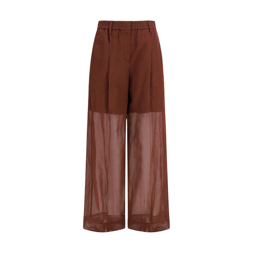 Brunello Cucinelli Brown Cotton Casual Pants Brunello Cucinelli
