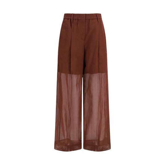 Brunello Cucinelli Brown Cotton Casual Pants Brunello Cucinelli