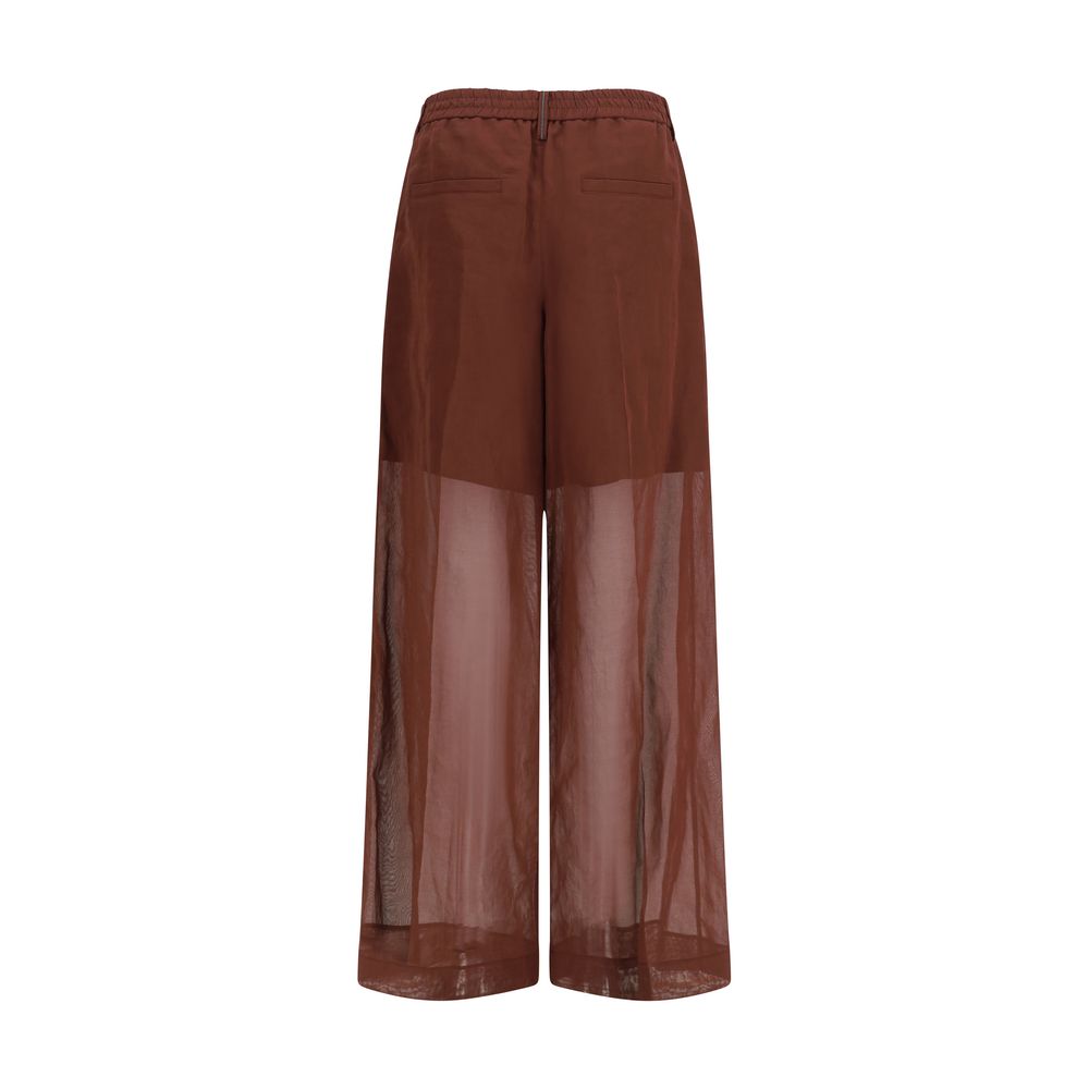 Brunello Cucinelli Brown Cotton Casual Pants Brunello Cucinelli
