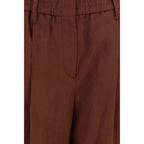 Brunello Cucinelli Brown Cotton Casual Pants Brunello Cucinelli