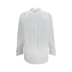 White cotton shirt by ALAINPAUL, featuring a classic fit and button-down front, displayed on a neutral background.