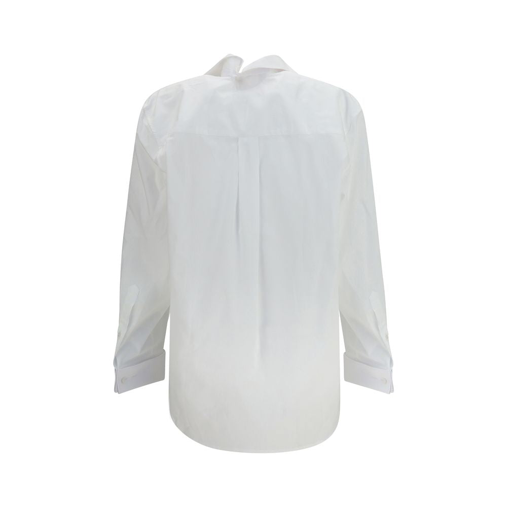 White cotton shirt by ALAINPAUL, featuring a classic fit and button-down front, displayed on a neutral background.