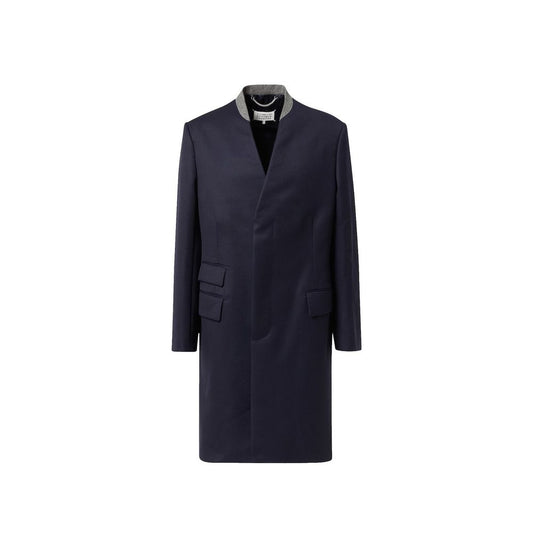 Maison Margiela Blue Wool Coat Maison Margiela