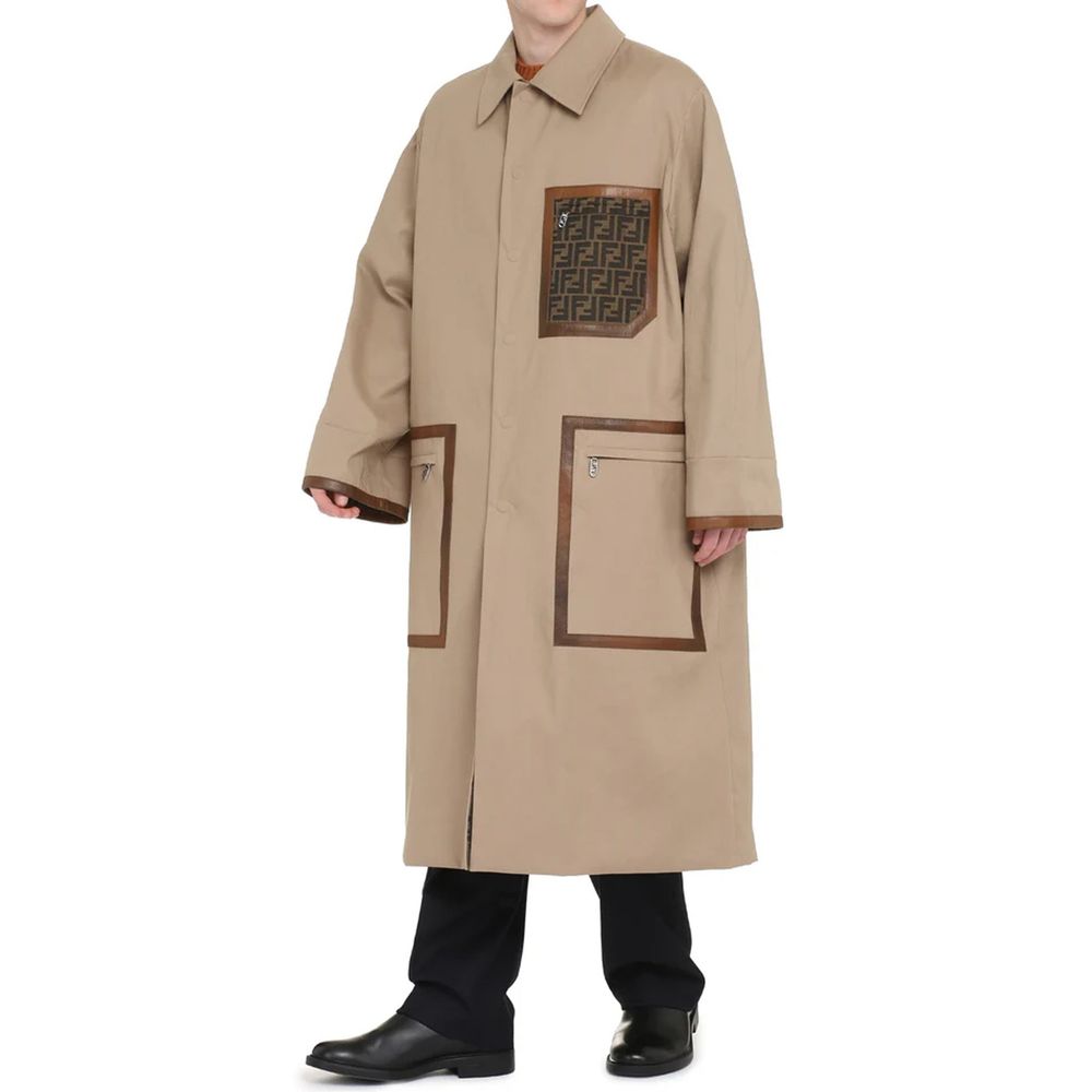Fendi Beige Cotton Coat Fendi