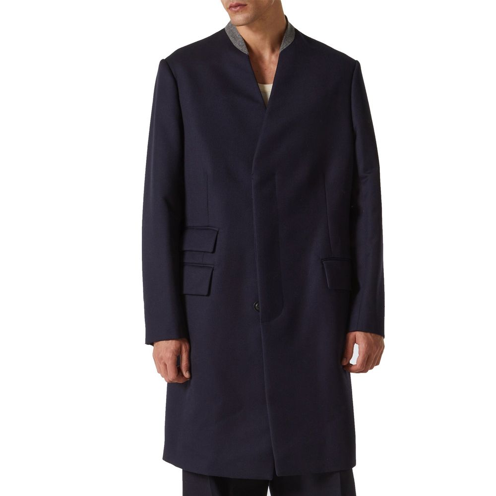 Maison Margiela Blue Wool Coat Maison Margiela