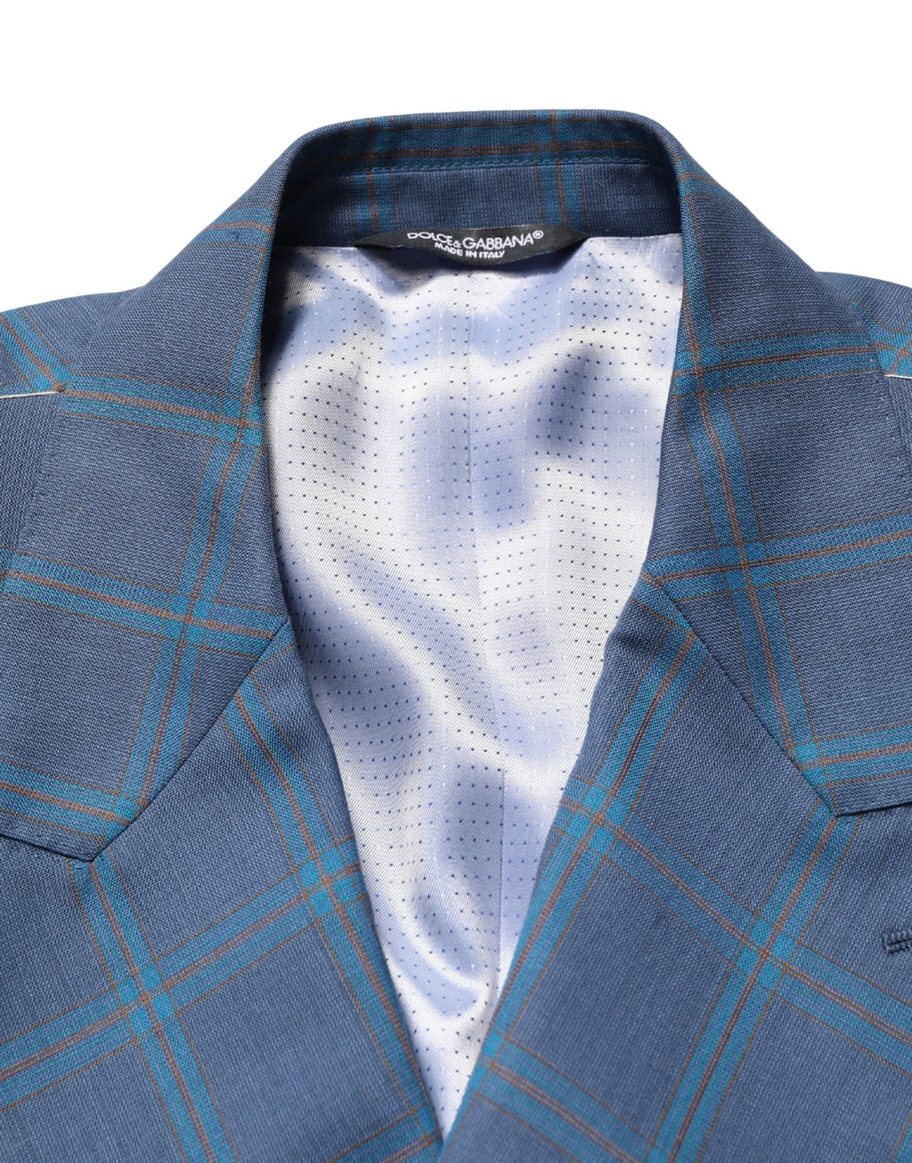 Dolce & Gabbana Blue Checked Double Breasted Men Suit Jacket - Eljoys Fashion 