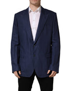 Dolce & Gabbana Blue Single Breasted 2 Button Suit Jacket - Eljoys Fashion 
