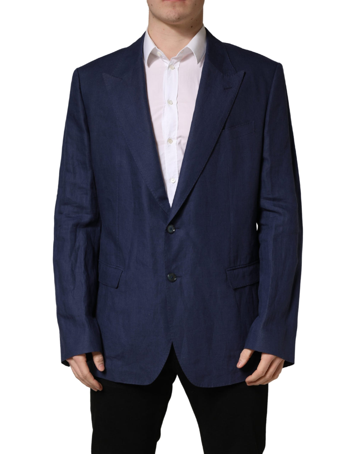 Dolce & Gabbana Blue Single Breasted 2 Button Suit Jacket - Eljoys Fashion 