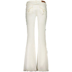 Desigual Bianco cotton female jeans featuring classic five-pocket design and slim fit, styled with a casual look.