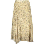 Desigual beige polyester women's skirt with a flowing design and subtle pattern, showcased on a plain background.
