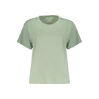 Pepe Jeans green cotton women's T-shirt with round neckline and short sleeves, casual and comfortable style.