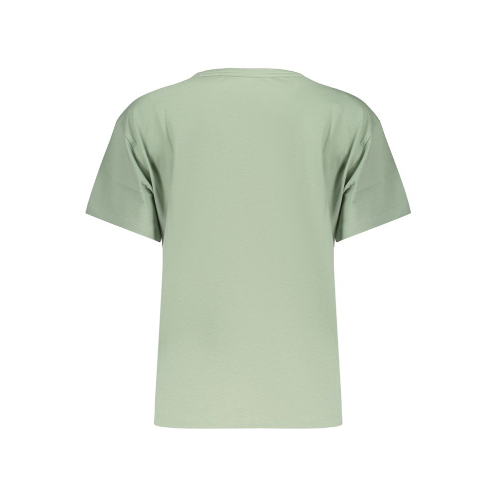 Pepe Jeans green cotton women's T-shirt with short sleeves and round neckline, casual and comfortable for everyday wear.