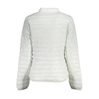 Norway 1963 Bianco Poliamide Donna Giacca, white women's jacket with zip and collar, front view.