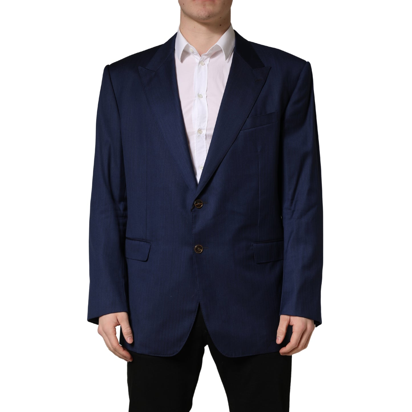 Dolce & Gabbana Blue Single Breasted 2 Button Suit Jacket Dolce & Gabbana