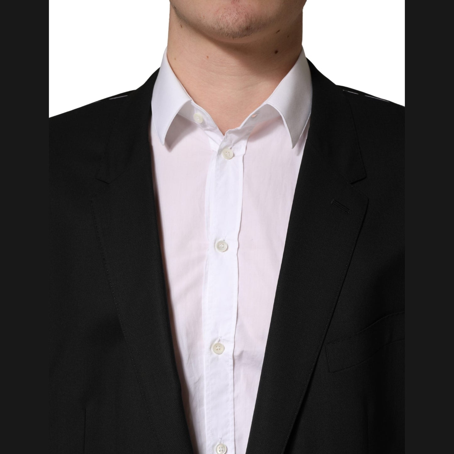 Dolce & Gabbana Black Single Breasted 2 Button Suit Jacket Dolce & Gabbana
