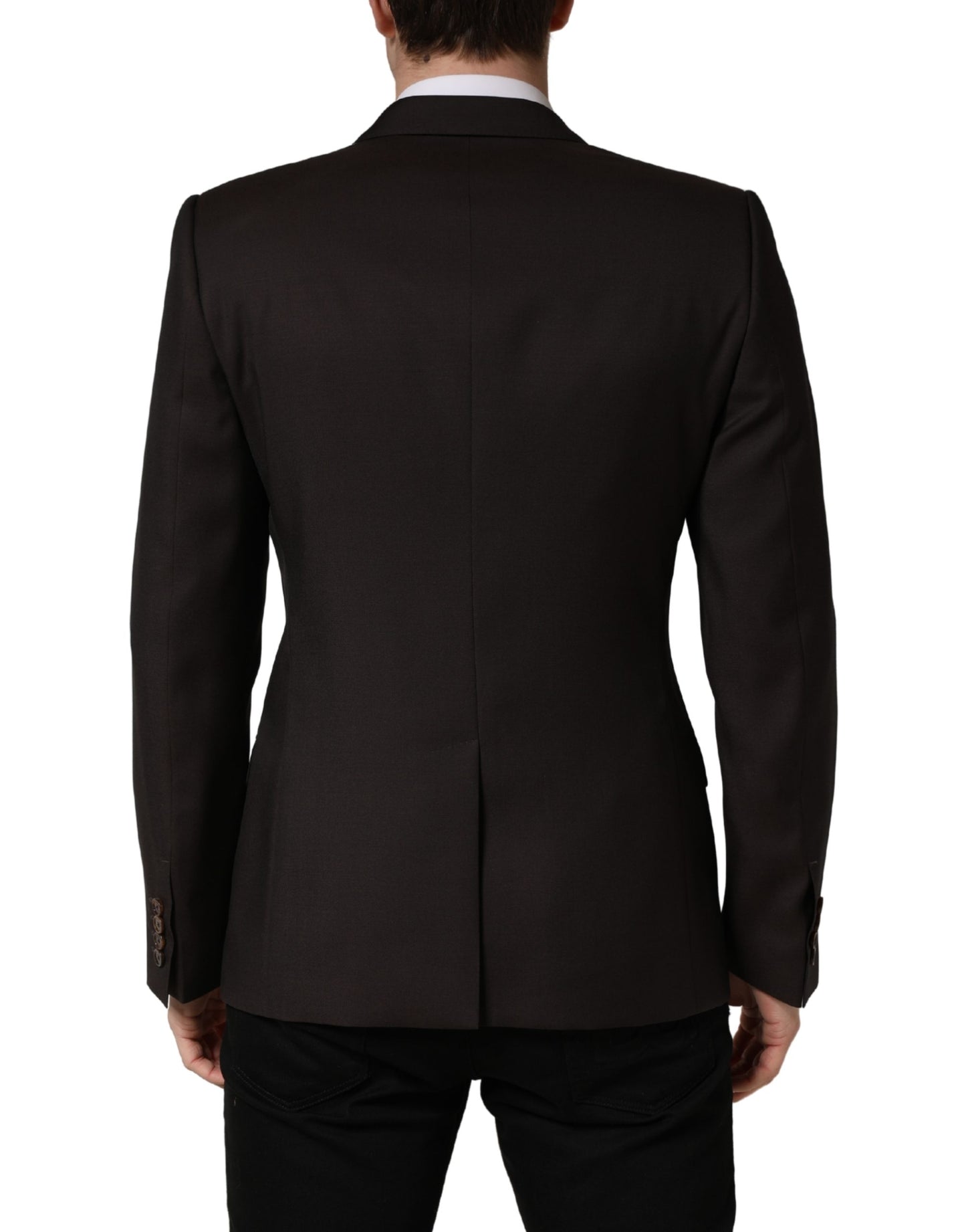 Dolce & Gabbana Dark Violet Wool Double Breasted Suit Jacket Dolce & Gabbana