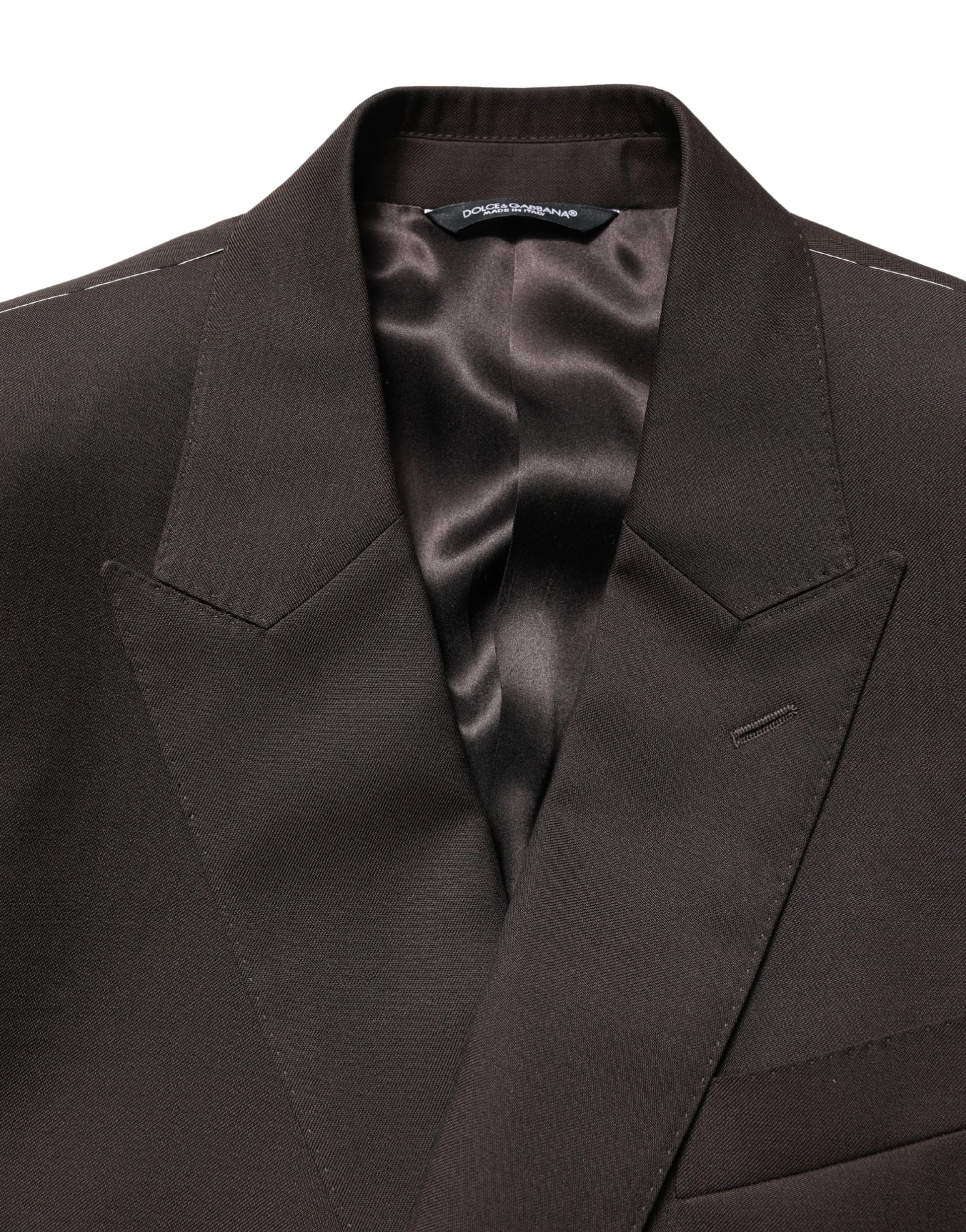 Dolce & Gabbana Dark Violet Wool Double Breasted Suit Jacket Dolce & Gabbana