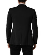Dolce & Gabbana Black Polyester 2 Buttons Men Suit Jacket - Eljoys Fashion 
