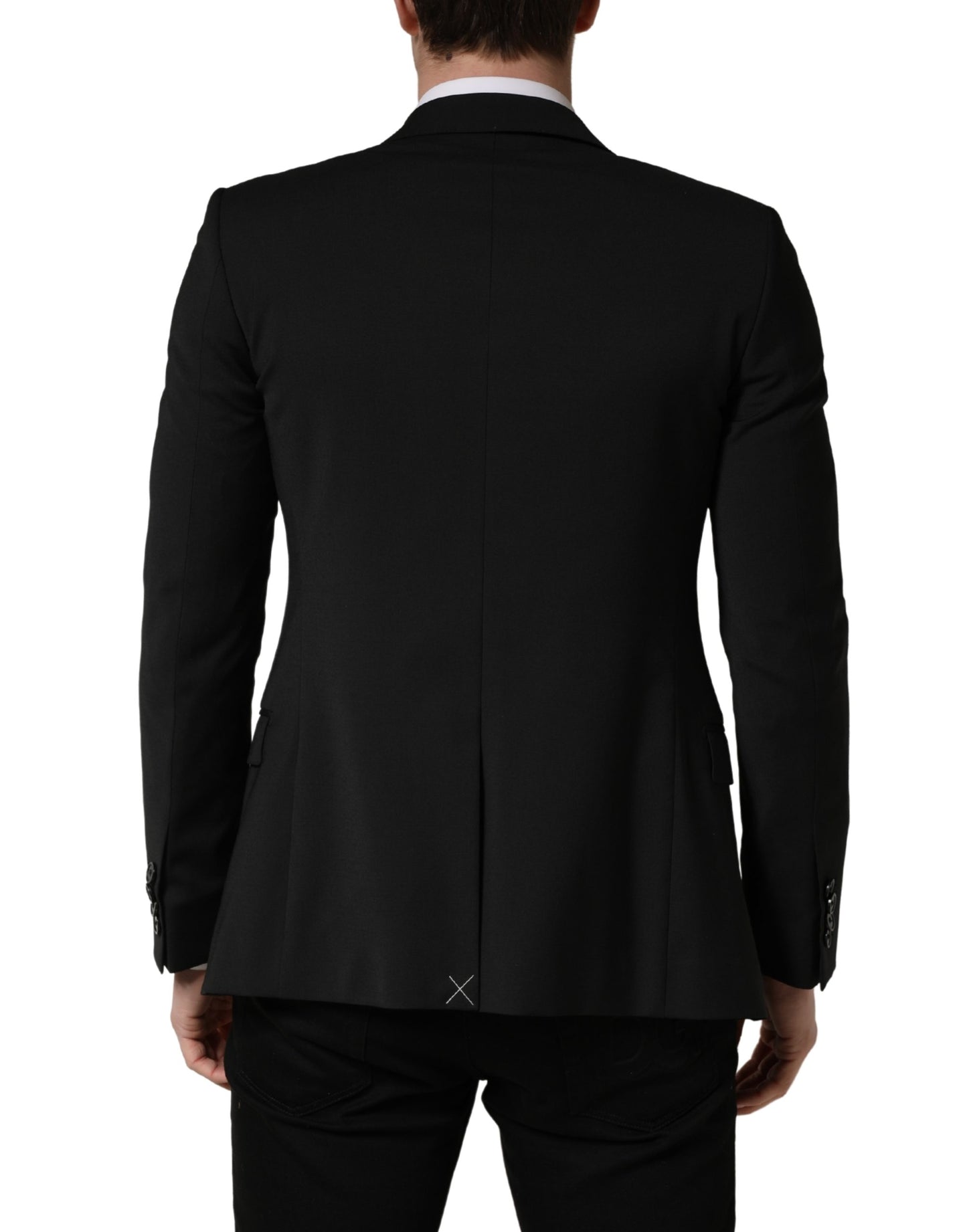 Dolce & Gabbana Black Polyester 2 Buttons Men Suit Jacket Dolce & Gabbana