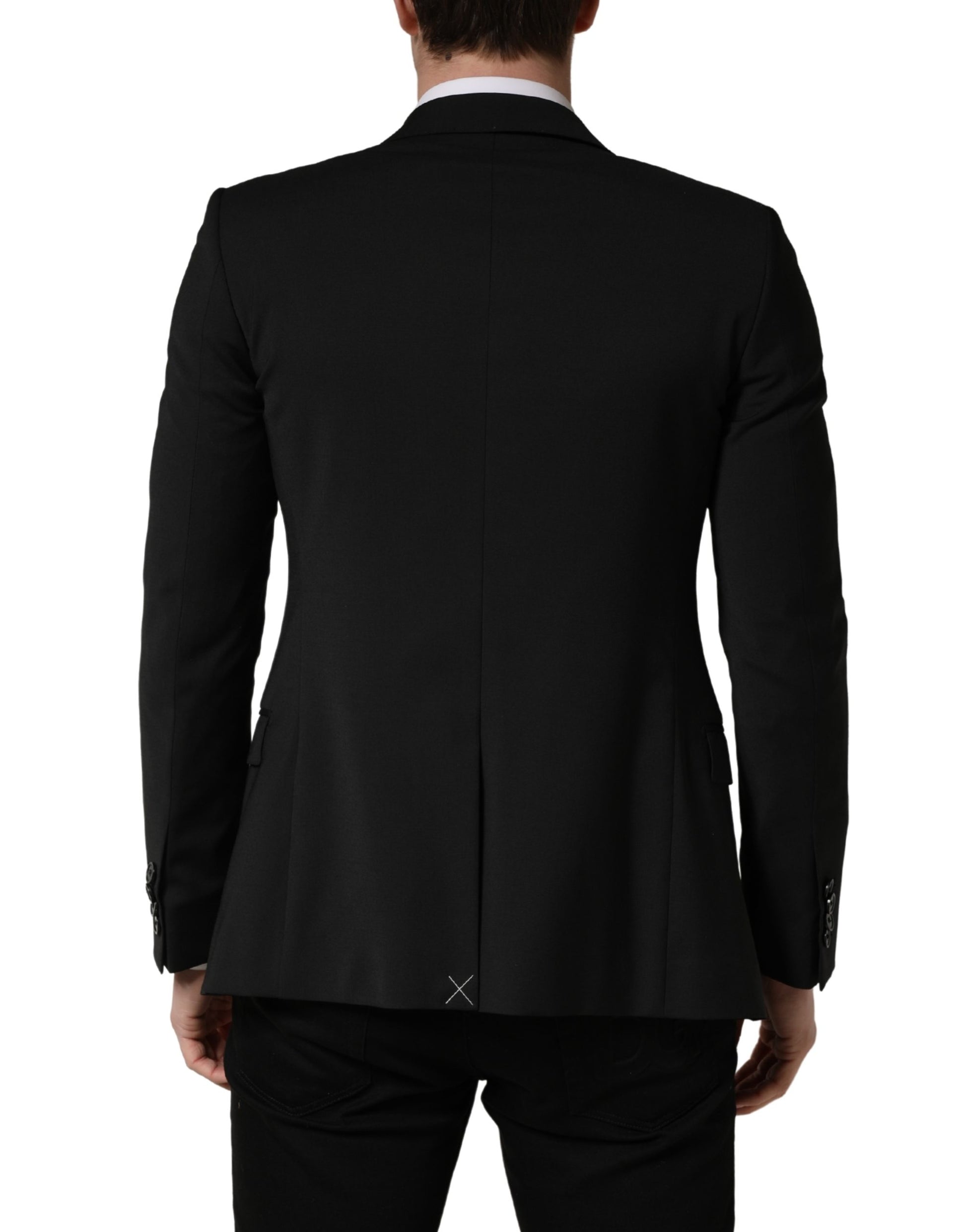 Dolce & Gabbana Black Polyester 2 Buttons Men Suit Jacket Dolce & Gabbana