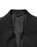 Dolce & Gabbana Black Polyester 2 Buttons Men Suit Jacket - Eljoys Fashion 