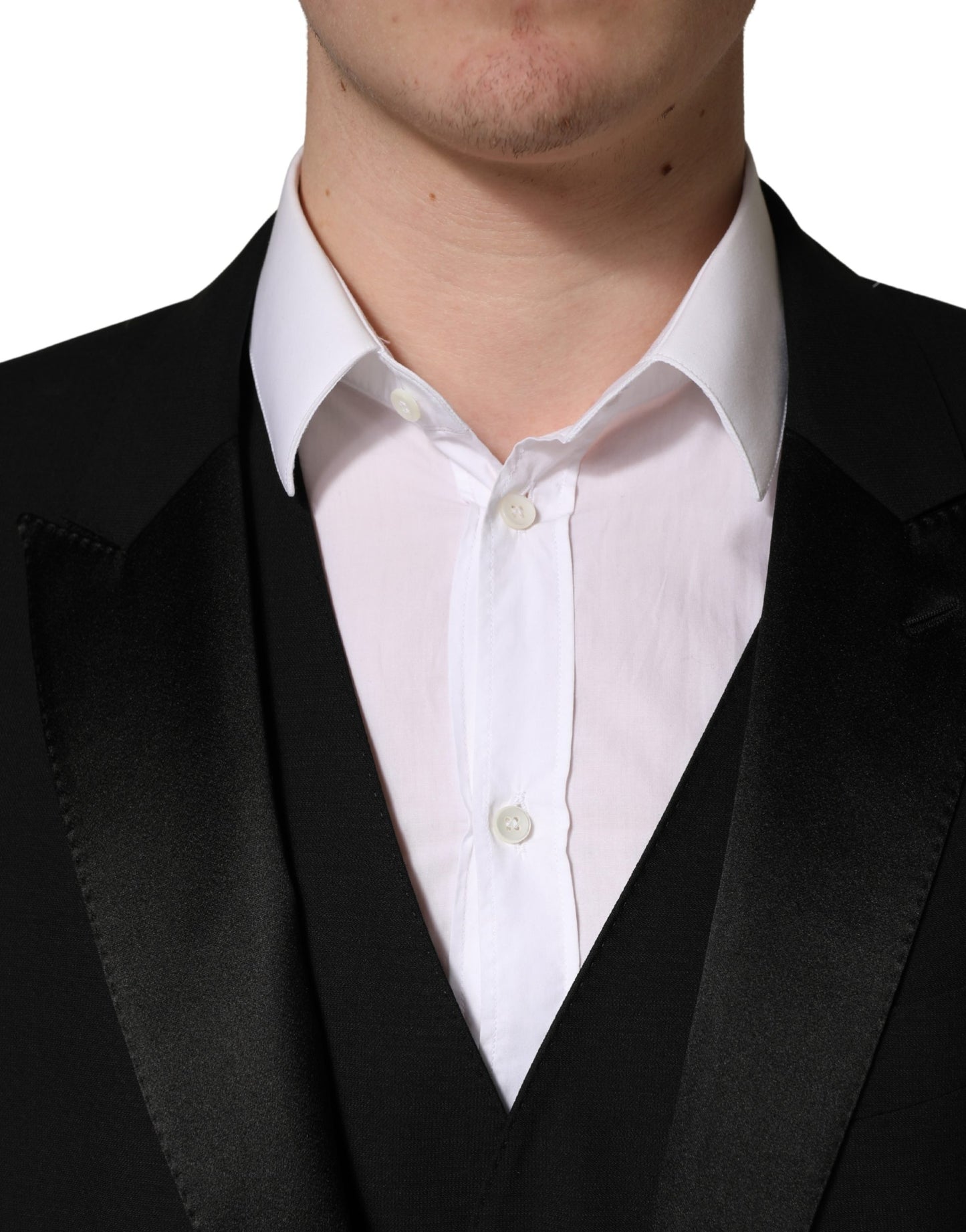 Dolce & Gabbana Black Wool Silk Saxophone Slim Fit 3Pc Suit Dolce & Gabbana
