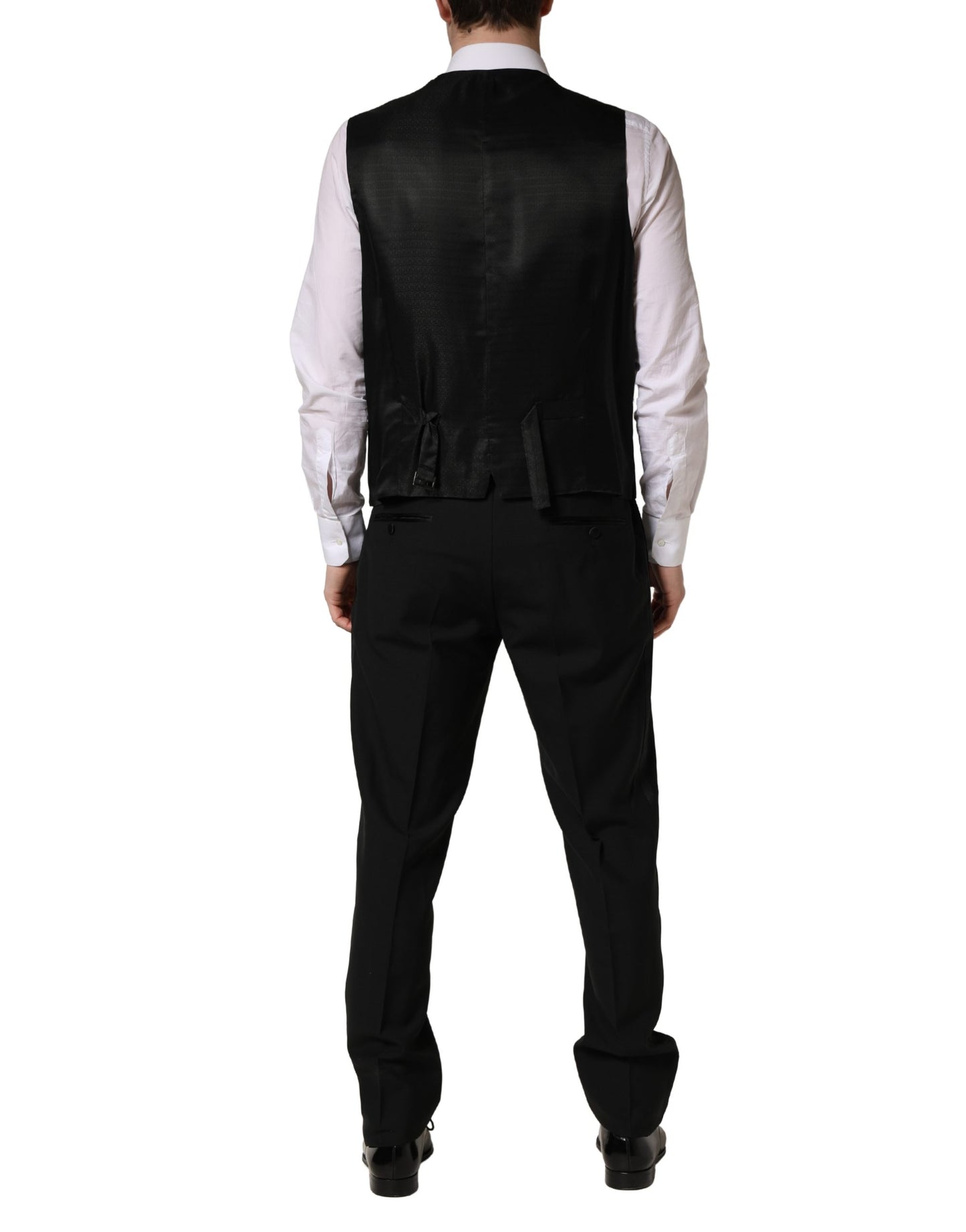 Dolce & Gabbana Black Wool Silk Saxophone Slim Fit 3Pc Suit Dolce & Gabbana