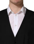 Dolce & Gabbana Black Wool Silk Saxophone Slim Fit 3Pc Suit