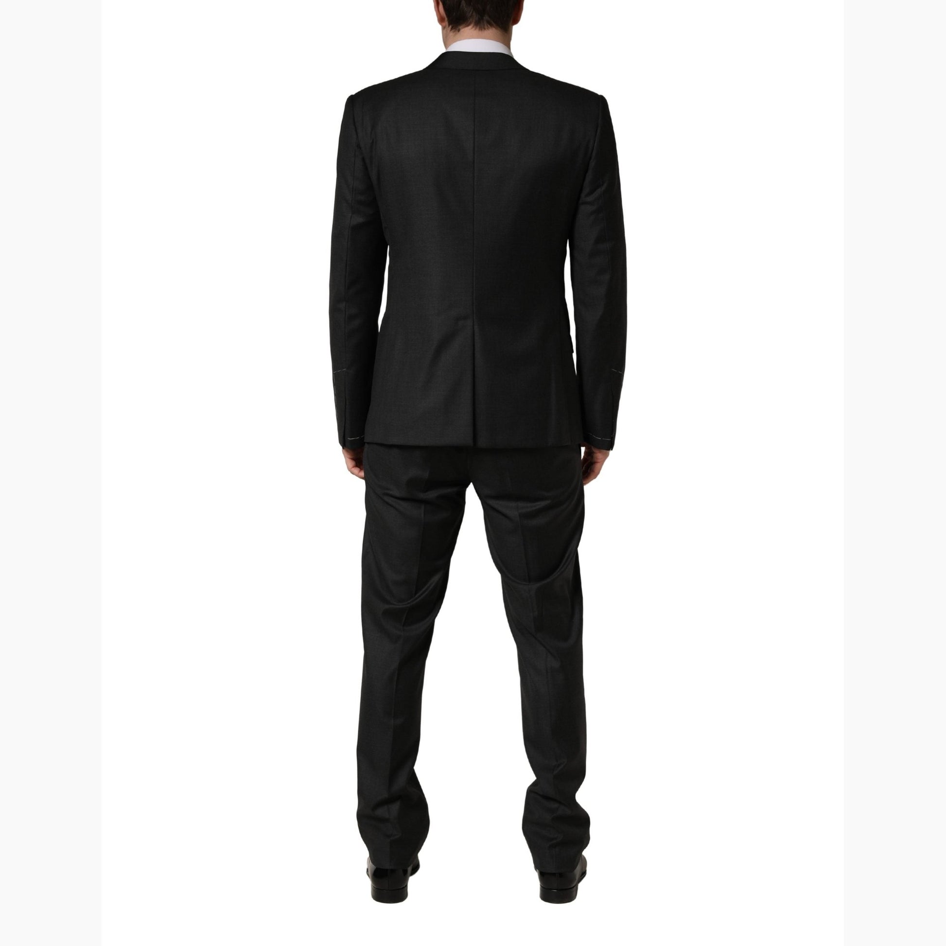 Dolce & Gabbana Black Wool Slim Fit Formal 3 Piece Men Suit Dolce & Gabbana
