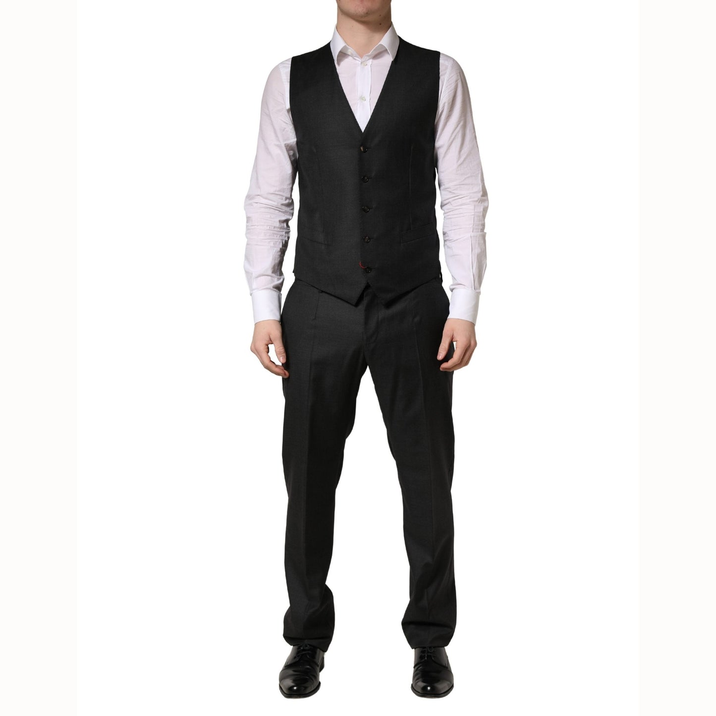 Dolce & Gabbana Black Wool Slim Fit Formal 3 Piece Men Suit Dolce & Gabbana