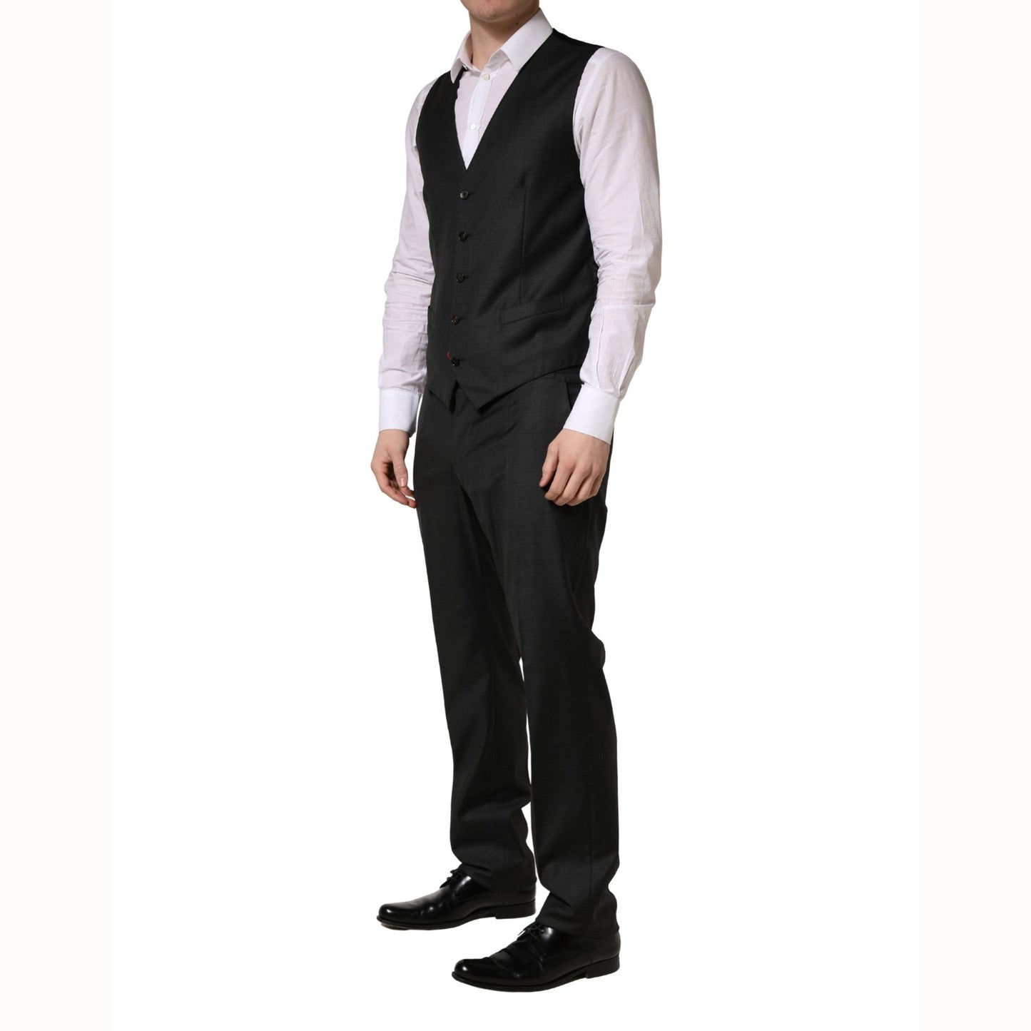Dolce & Gabbana Black Wool Slim Fit Formal 3 Piece Men Suit Dolce & Gabbana
