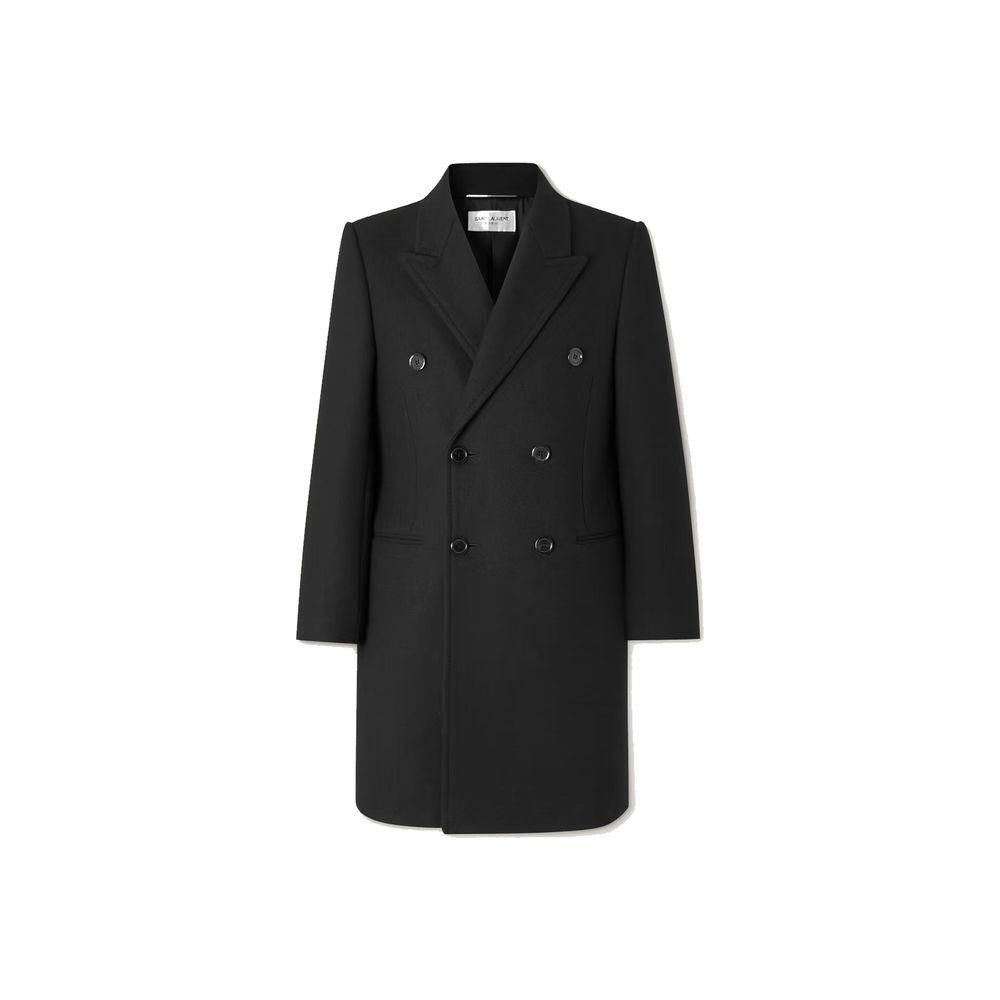 Saint Laurent Black Wool Coat Saint Laurent