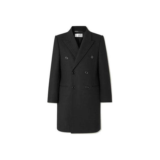 Saint Laurent Black Wool Coat Saint Laurent