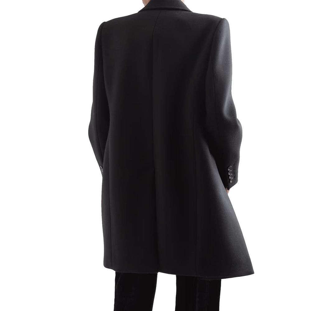 Saint Laurent Black Wool Coat Saint Laurent