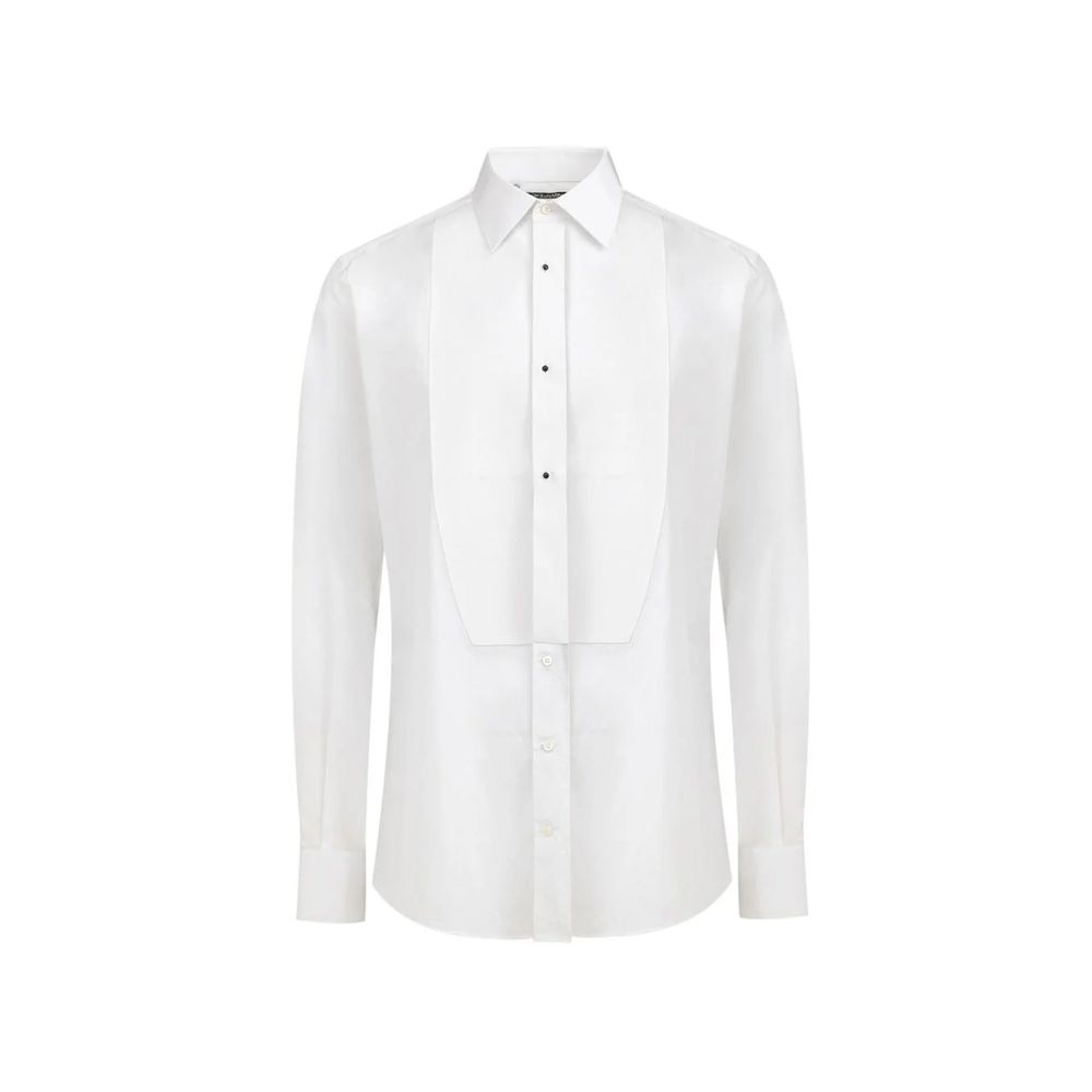 Dolce & Gabbana White Cotton Dress Shirt - Eljoys Fashion 