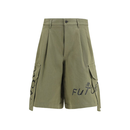 Comme Des Garçons Bicolor Cotton Bermuda Shorts Comme Des Garçons