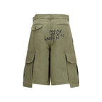 Comme Des Garçons Bicolor Cotton Bermuda Shorts