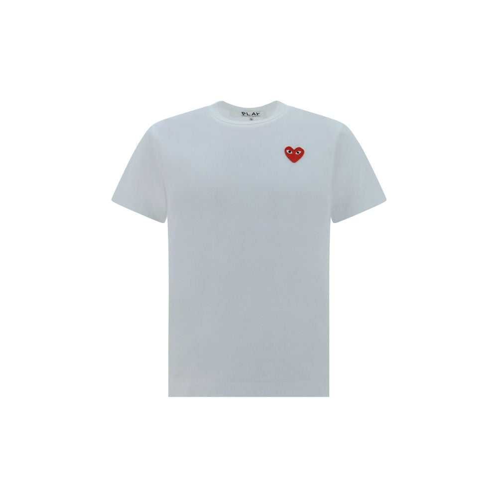 Comme Des Garçons Play White Cotton T-Shirt Comme Des Garçons Play
