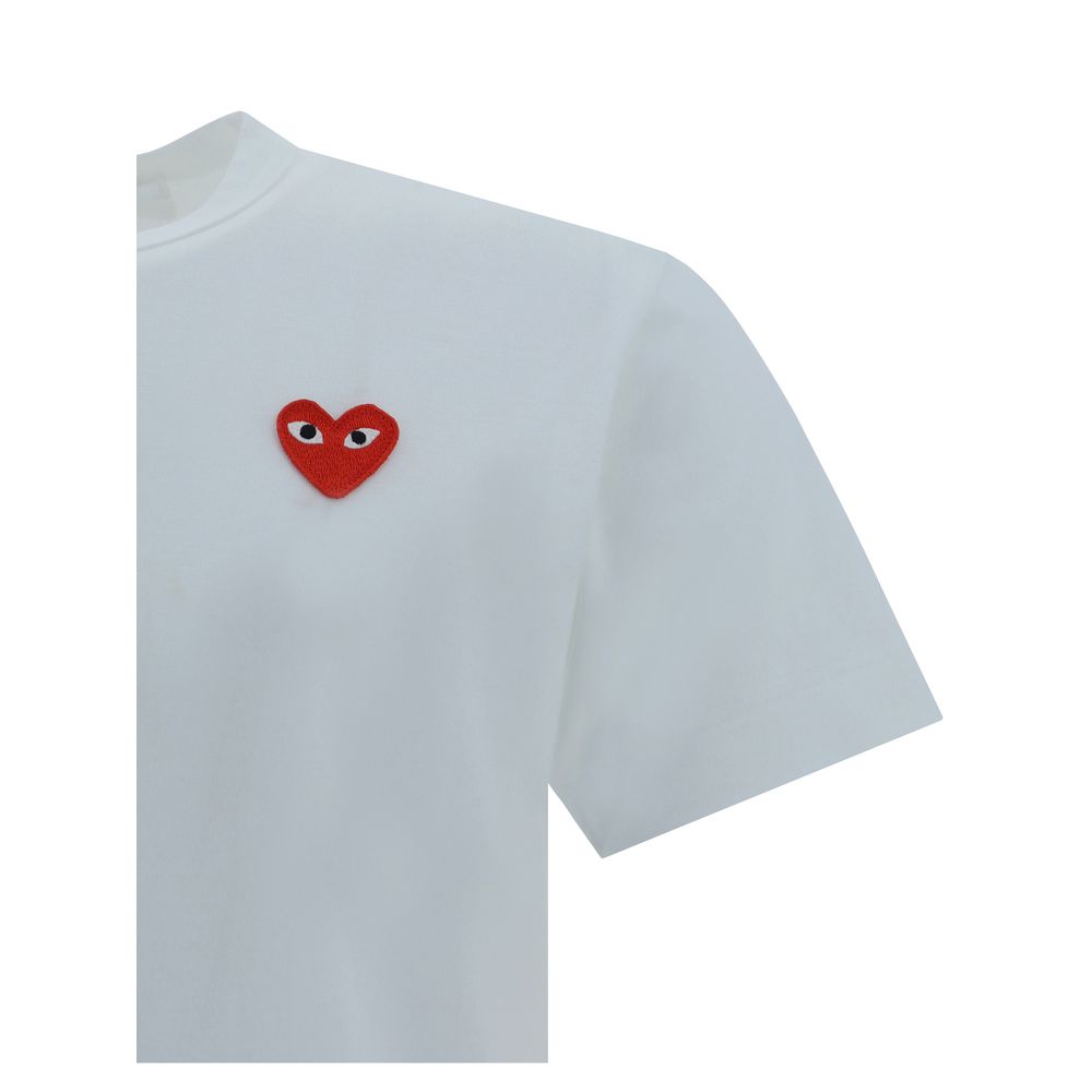 Comme Des Garçons Play White Cotton T-Shirt Comme Des Garçons Play