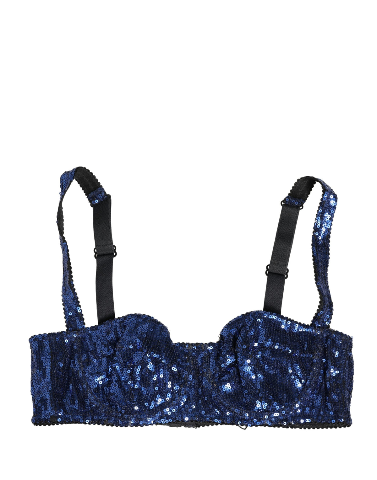 Dolce & Gabbana Blue Sequined Nyon Balconnet Bra Underwear - Eljoys Fashion 